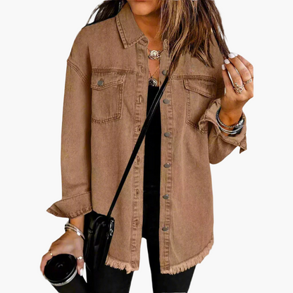 Damen Jeansjacke im lässigen Oversize-Stil – Vielseitige Übergangsjacke für Alltag und Freizeit