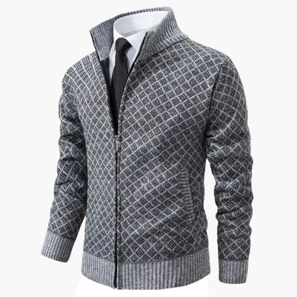 Herren Strickjacke mit Reißverschluss – Eleganter Business Casual Stil für Alltag und Büro