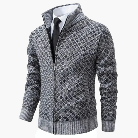 Herren Strickjacke mit Reißverschluss – Eleganter Business Casual Stil für Alltag und Büro