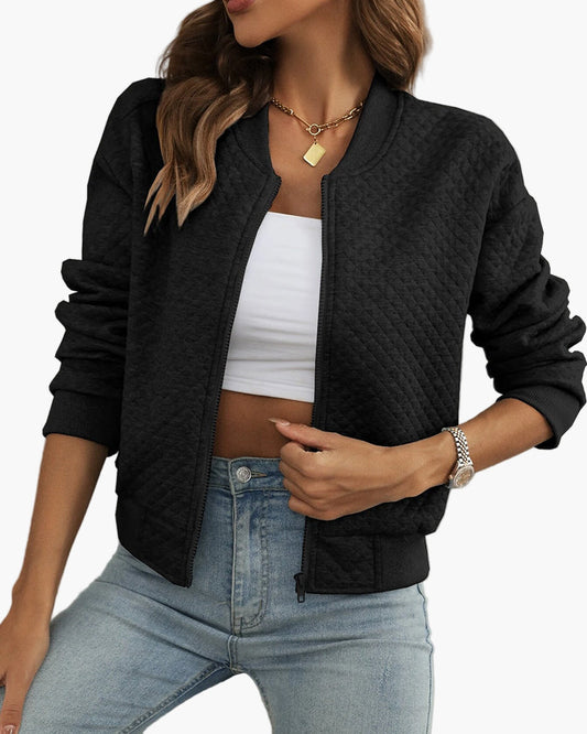 Damen Bomberjacke Modern Stepp-Design Freizeit und Alltag