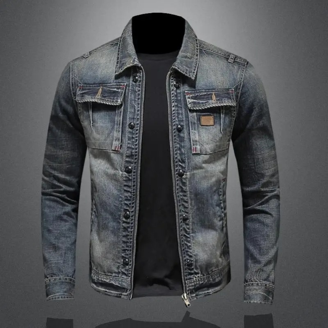 Herren Jeansjacke im Vintage-Stil – Lässige Mode für Alltag und Freizeit