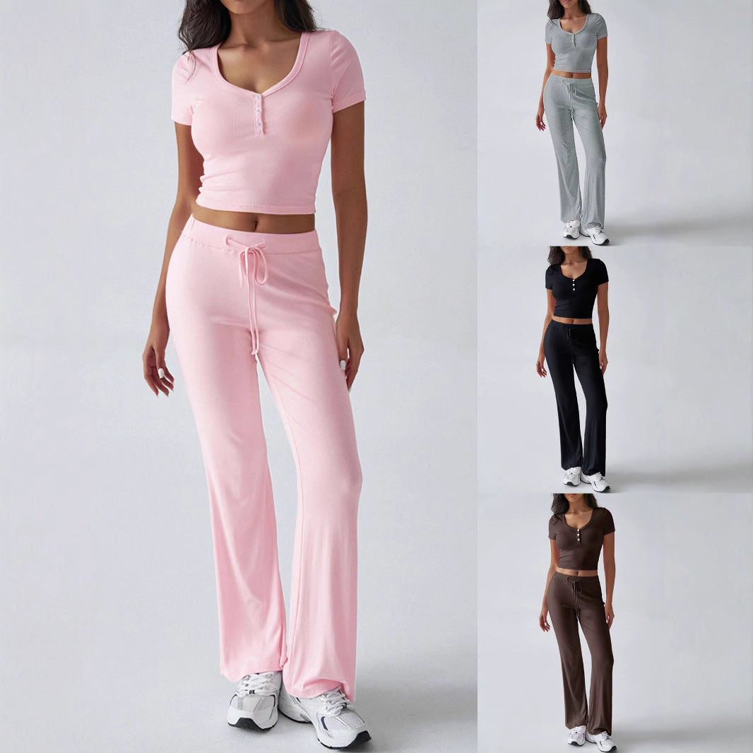 Kimberley – Einfarbiger Damenanzug mit Rundhalsausschnitt