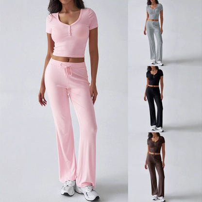 Kimberley – Einfarbiger Damenanzug mit Rundhalsausschnitt