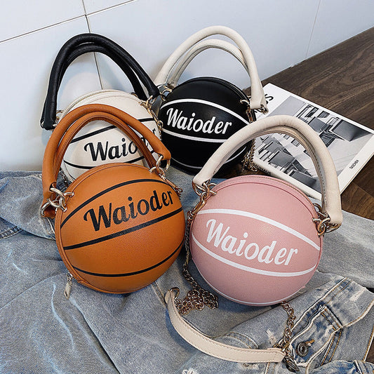 Louise – Basketballförmige Damenhandtasche mit Kette