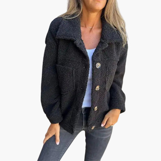 Damen Teddy Fleecejacke – Modische Oversize Sherpa Jacke für Alltag und Freizeit