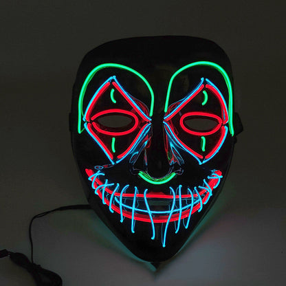 Halloween LED Leuchtmaske für Erwachsene – Gruselige Party Maske für Kostüm & Dekoration