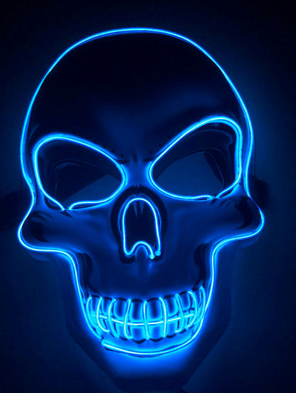Halloween LED Leuchtende Schädelmaske – Unisex Grusel-Kostüm & Party-Accessoire