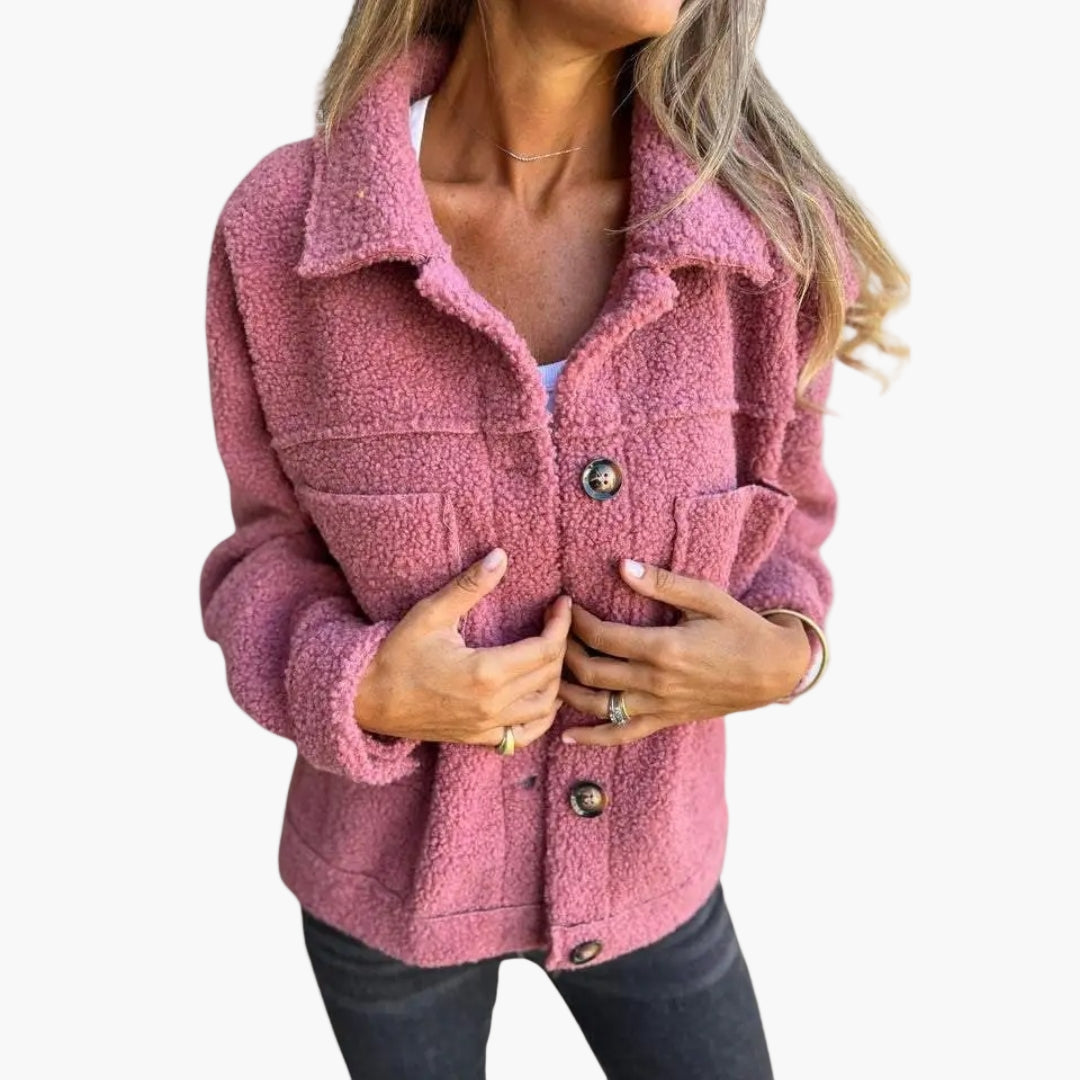 Damen Teddy Fleecejacke – Modische Oversize Sherpa Jacke für Alltag und Freizeit