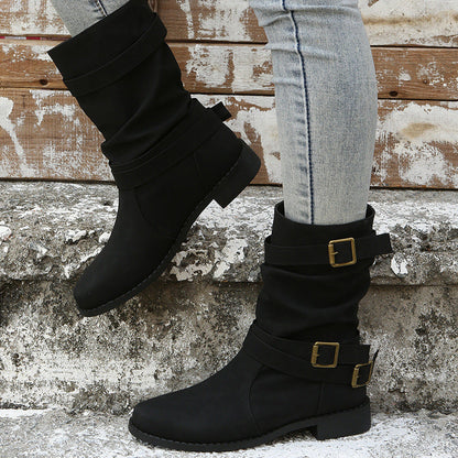 Georgina – Vintage Damenstiefel mit Verstellbarer Schnalle