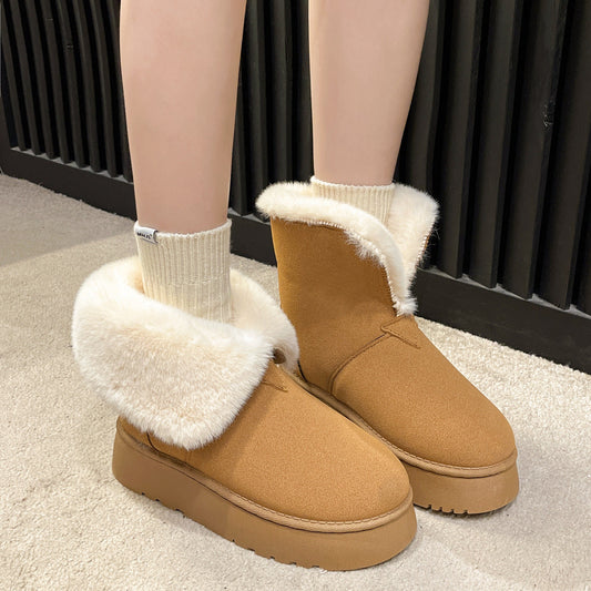 Janet – Faltbare Damenstiefel mit Fleece und Plüschfutter