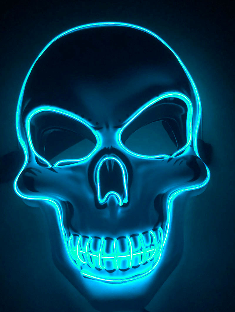 Halloween LED Leuchtende Schädelmaske – Unisex Grusel-Kostüm & Party-Accessoire