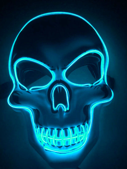 Halloween LED Leuchtende Schädelmaske – Unisex Grusel-Kostüm & Party-Accessoire