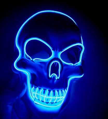 Halloween LED Leuchtende Schädelmaske – Unisex Grusel-Kostüm & Party-Accessoire