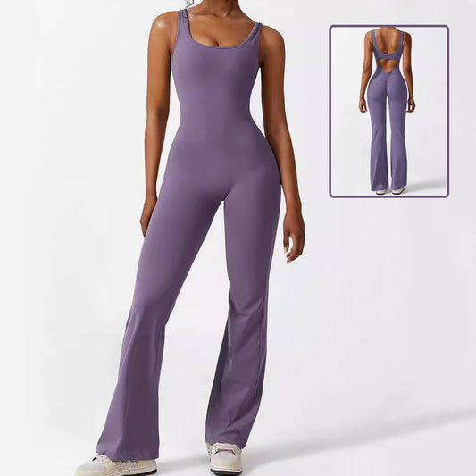 Melissa – Ärmellose Jumpsuits mit Schlaghose für Fitness und Yoga