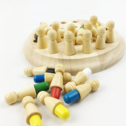 Holz Memory Match Stick Schachspiel für Kinder ab 3 Jahren – Pädagogisches Lernspiel zur Förderung der Farberkennung und Gedächtnistraining