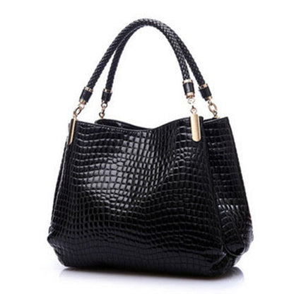 Leah – Damen Schultertasche mit Krokodil-Muster