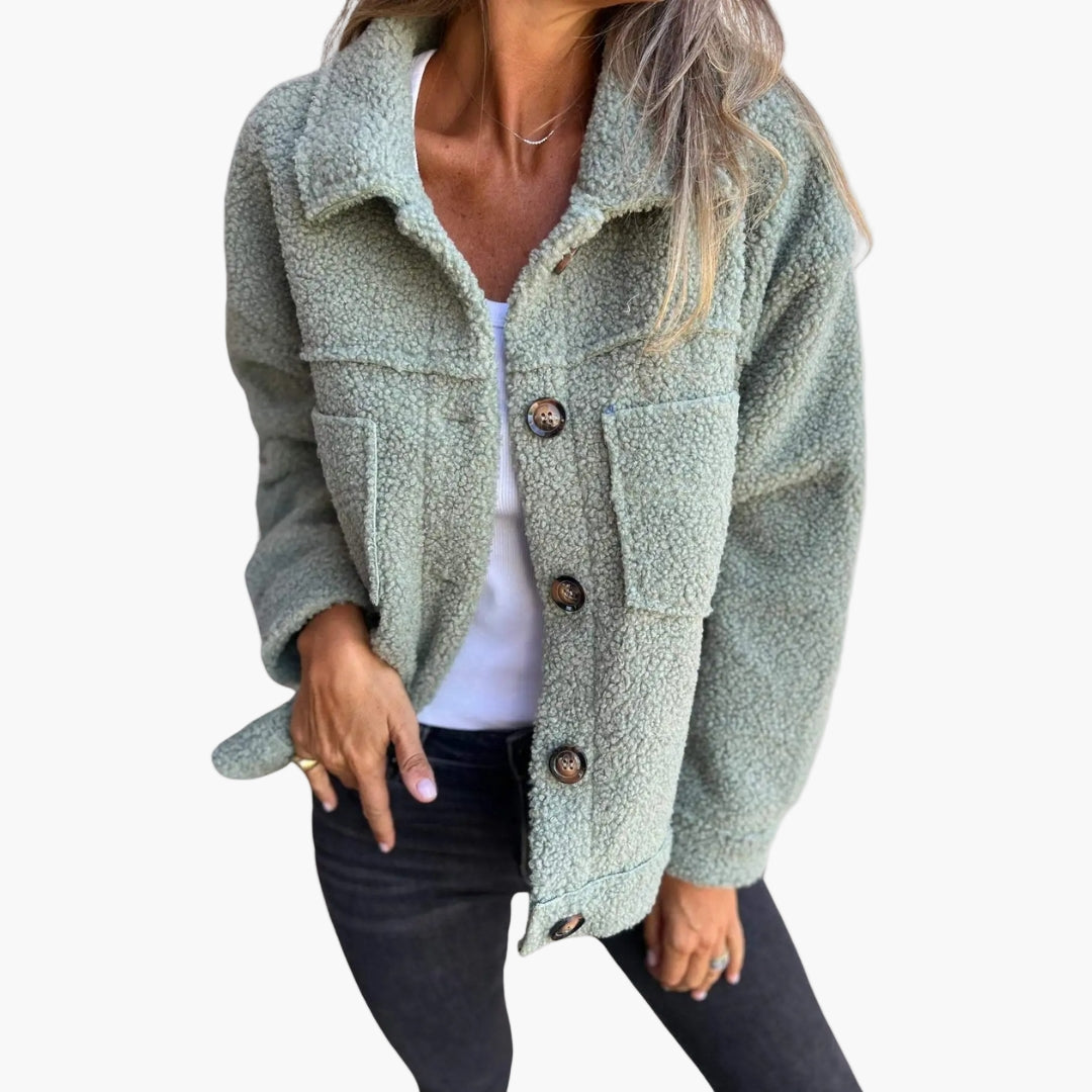 Damen Teddy Fleecejacke – Modische Oversize Sherpa Jacke für Alltag und Freizeit