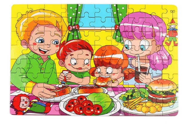 Kinder Holzpuzzle Set im Metallkoffer – Lernspielzeug ab 3 Jahren, Tier- & Bauernhof-Motive, pädagogisches Geschenk