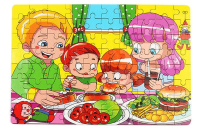 Kinder Holzpuzzle Set im Metallkoffer – Lernspielzeug ab 3 Jahren, Tier- & Bauernhof-Motive, pädagogisches Geschenk