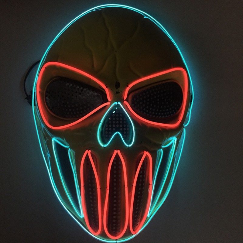 Halloween LED Leuchtmaske für Erwachsene – Gruselige Skull-Maske für Party & Kostüm