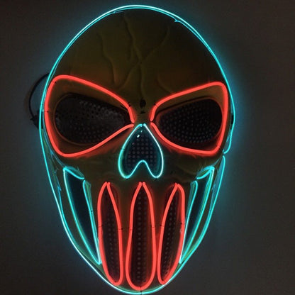 Halloween LED Leuchtmaske für Erwachsene – Gruselige Skull-Maske für Party & Kostüm