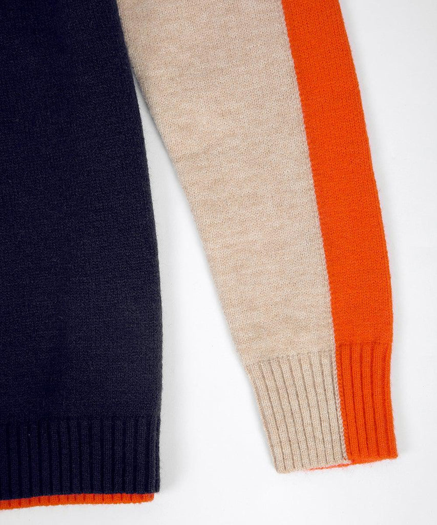Damen Pullover mit grafischem Color-Block-Design und modernem Schnitt – Perfekt für urbane Looks