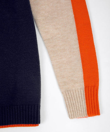 Damen Pullover mit grafischem Color-Block-Design und modernem Schnitt – Perfekt für urbane Looks