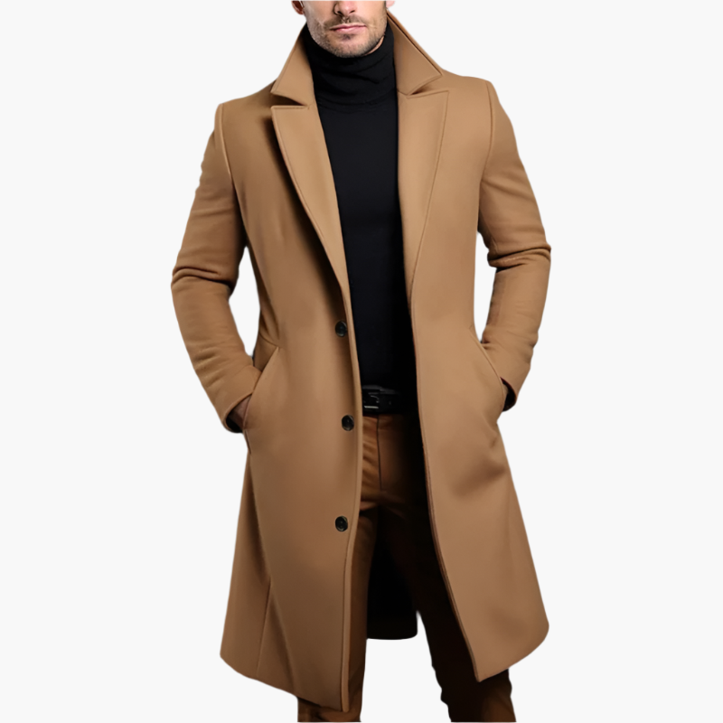 Herren Klassischer Wollmantel – Eleganter Wintermantel für Business & Freizeit