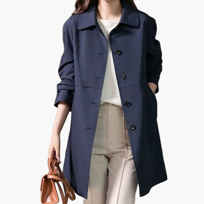 Damen Trenchcoat – Klassisch Eleganter Mantel für Büro und Freizeit, Zeitloser Stil