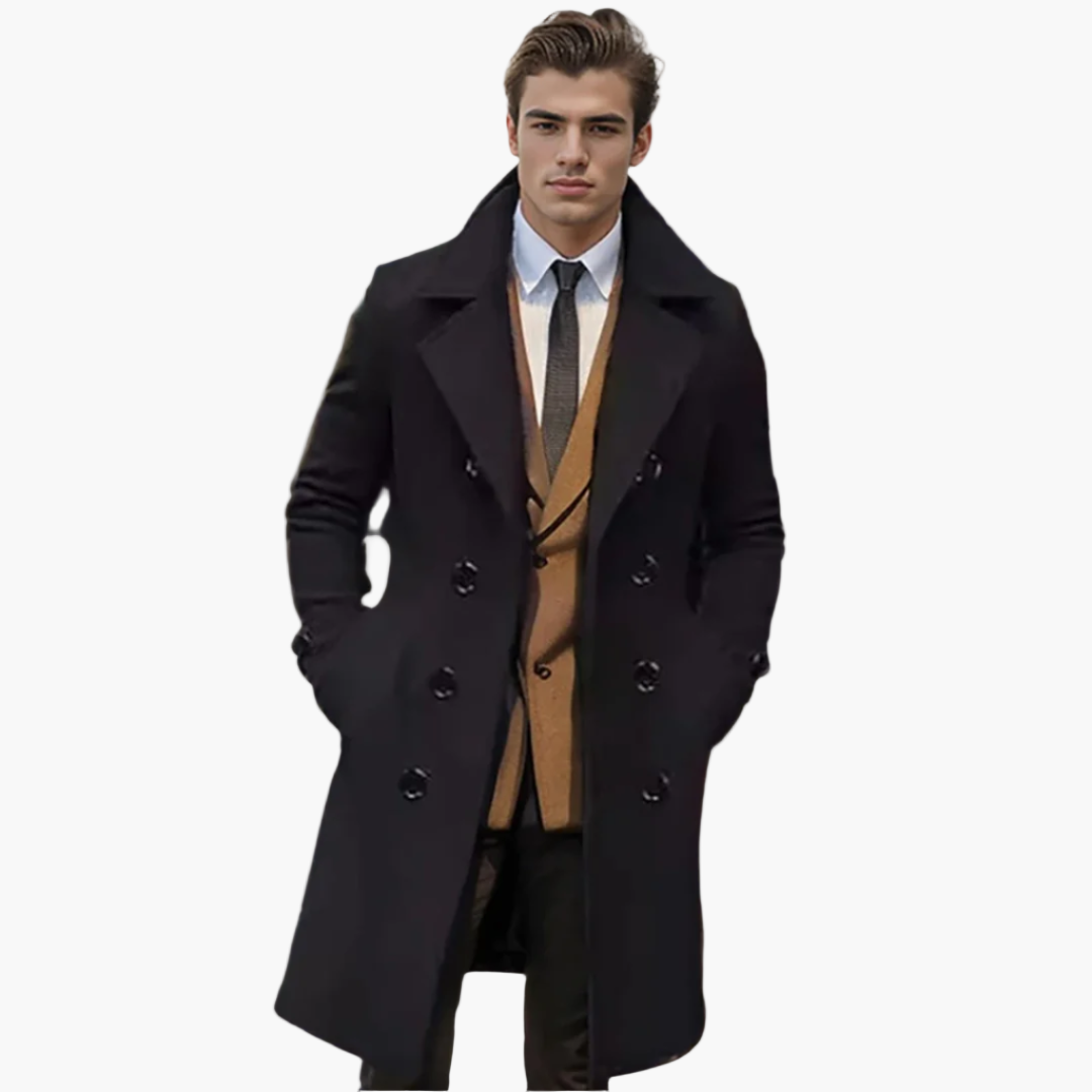 Herren Italienischer Langmantel – Eleganter Business- und Freizeit-Trenchcoat, Modernes Design, Stilvoll für jeden Anlass