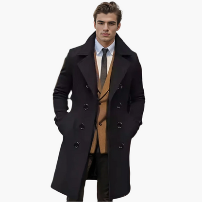 Herren Italienischer Langmantel – Eleganter Business- und Freizeit-Trenchcoat, Modernes Design, Stilvoll für jeden Anlass