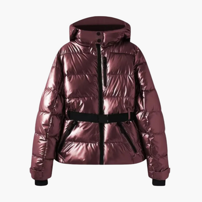Damen Steppjacke mit Gürtel und Kapuze – Modische, Wasserabweisende Pufferjacke für Winter & Alltag