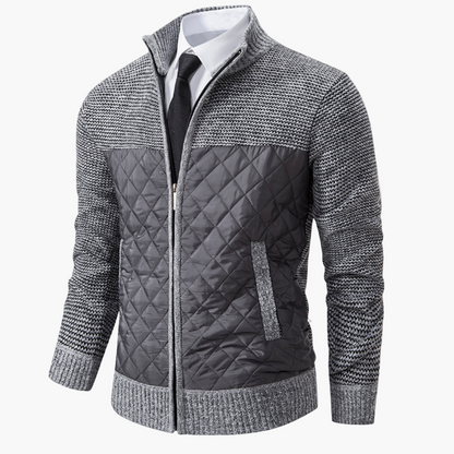 Herren Strickjacke mit Stehkragen – Eleganter Business Casual Look für Büro und Freizeit