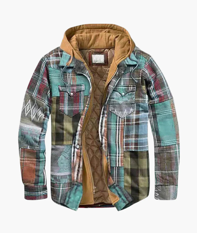 Herren Gefütterte Karo-Hemdjacke mit Kapuze – Komfortabler Outdoor-Stil für Alltag & Abenteuer