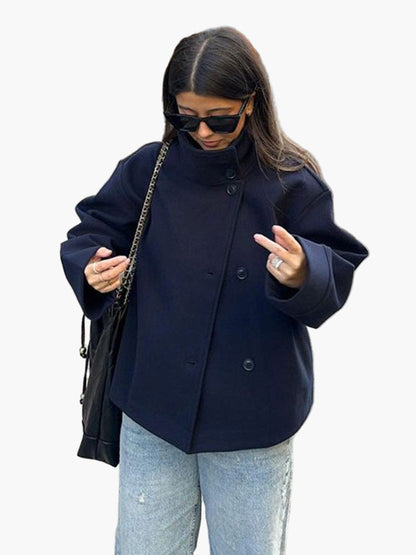 Damen Kurze Double-Breasted Übergangsjacke – Eleganter City-Style für Herbst und Frühling