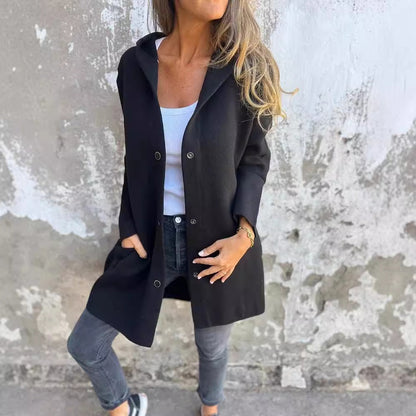 Rachel – Lockerer Damen-Cardigan mit Kapuze