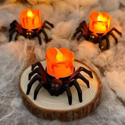 Halloween Spinnen Kerzenlampe – Gruselige Deko für Halloween-Partys & Spukhaus