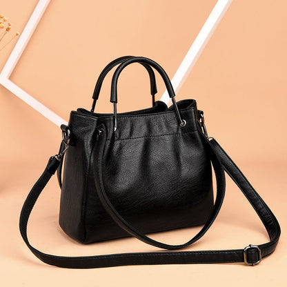 Margaret – Retro Damenhandtasche im Bucket-Stil aus veganem Leder