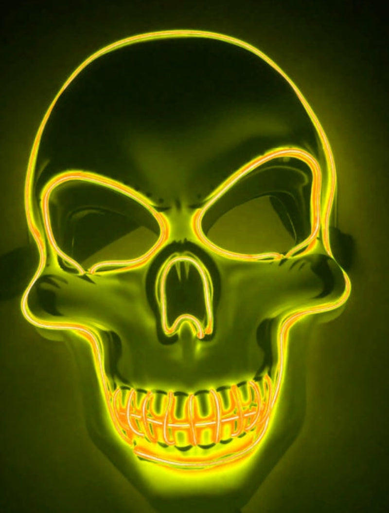 Halloween LED Leuchtende Schädelmaske – Unisex Grusel-Kostüm & Party-Accessoire
