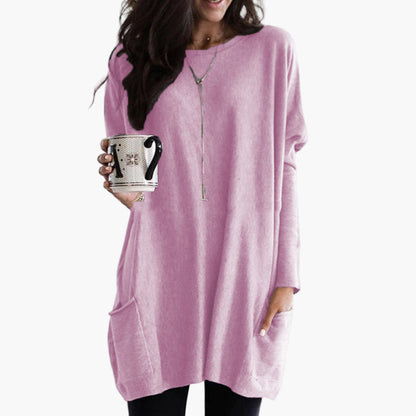 Damen Langarm Oversize Pullover – Bequemer Lässiger Stil für Alltag und Freizeit