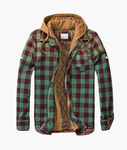 Herren Gefütterte Karo-Hemdjacke mit Kapuze – Komfortabler Outdoor-Stil für Alltag & Abenteuer