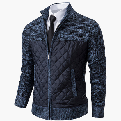 Herren Strickjacke mit Stehkragen – Eleganter Business Casual Look für Büro und Freizeit