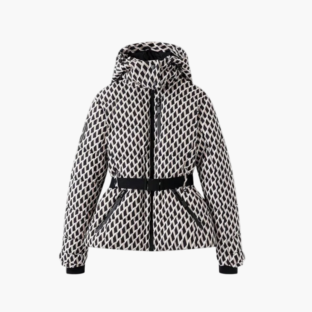 Damen Steppjacke mit Gürtel und Kapuze – Modische, Wasserabweisende Pufferjacke für Winter & Alltag