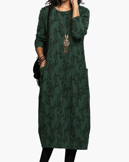 Damen Freizeitkleid Locker Elegant – Lässiges Langarm Kleid für Alltag und Büro