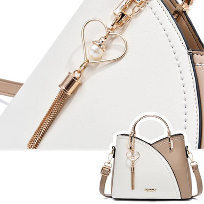 Jade – Farbblock-Handtasche mit Quasten-Dekor für Damen