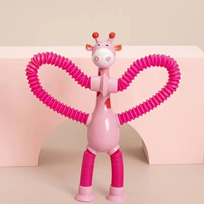 Kinder Cartoon Giraffe Teleskop-Tube Saugnapf Spielzeug – Sensorisches Fidget & Stressabbau