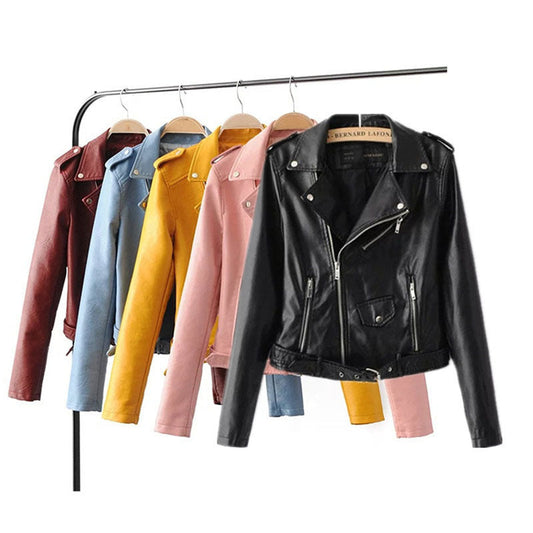Gillian – Damen Lederjacke im koreanischen Stil für Herbst und Winter