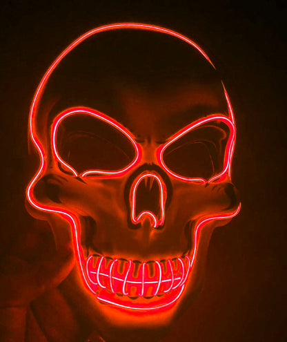 Halloween LED Leuchtende Schädelmaske – Unisex Grusel-Kostüm & Party-Accessoire