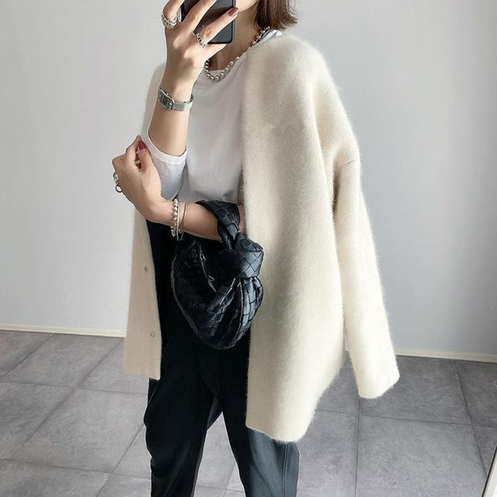 Damen Strickjacke im modernen Oversize-Look – Lässiger Cardigan für Alltag und Büro