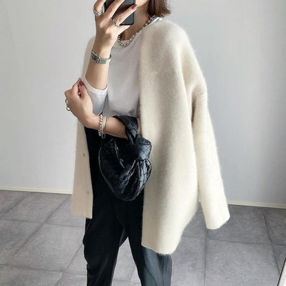 Damen Strickjacke im modernen Oversize-Look – Lässiger Cardigan für Alltag und Büro